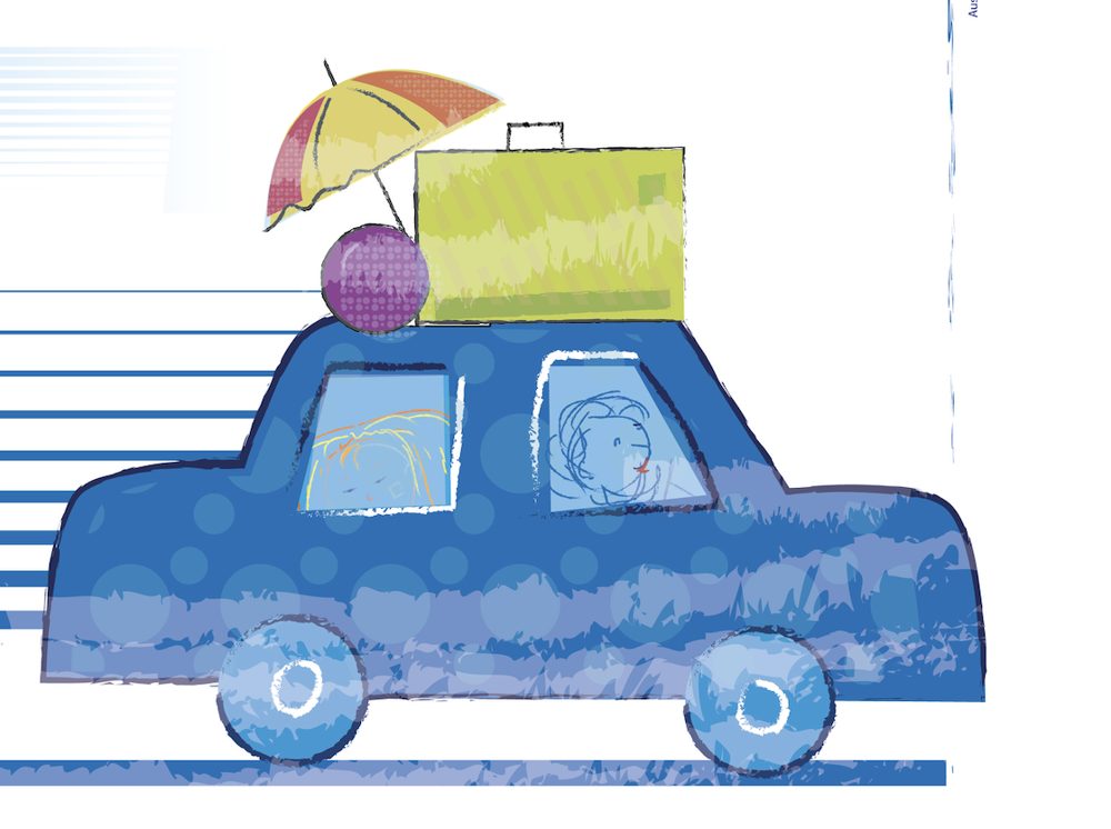Auf der Reise ans Meer – Illustration von Manuela Rose