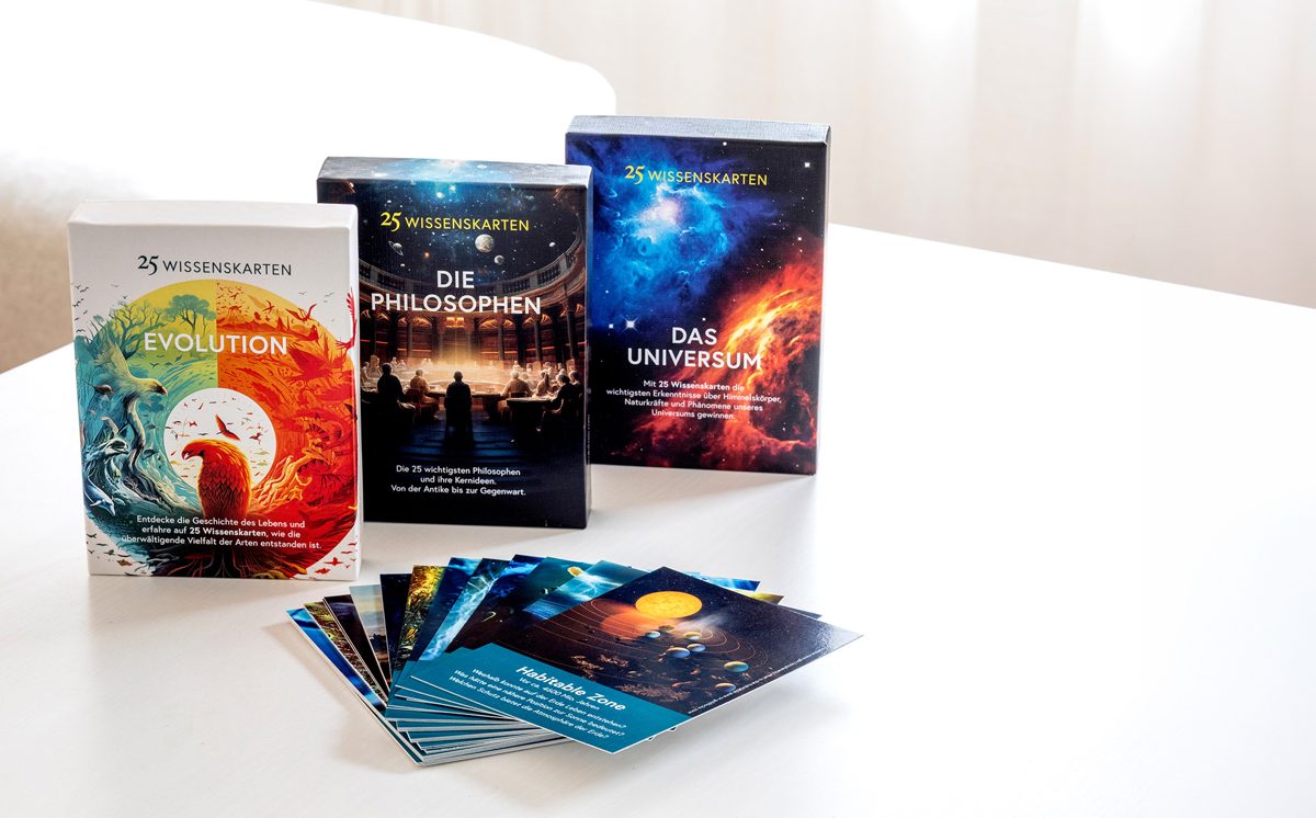 Die 25 Wissenskarten-Trilogie: Das Universum, Die Philosophen, Evolution